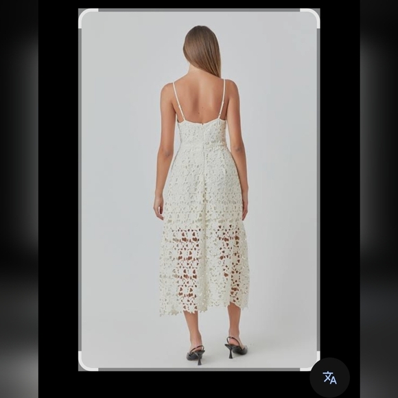 Express Cream Tiered Midi Sundress - Picture 2 of 12